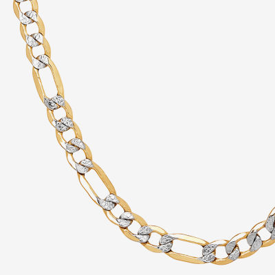 Made in Italy Mens 14K Gold 22 Inch Figaro Chain Necklace