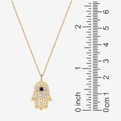 Womens 1/2 CT. T.W. Multi Color Cubic Zirconia 18K Gold Over Silver Pendant Necklace