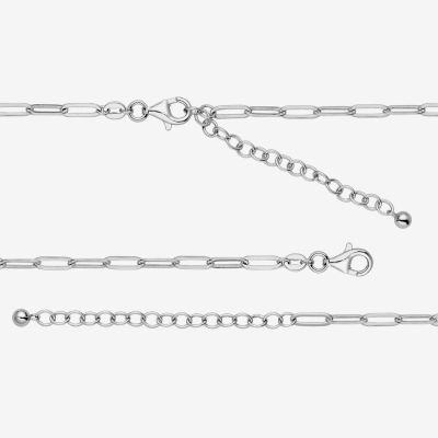 Womens 1/2 CT. T.W. Cubic Zirconia Sterling Silver Cross Paperclip 17 Inch Pendant Necklace