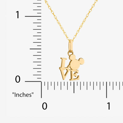 Disney Classics Girls 14K Gold Mickey Mouse Pendant Necklace