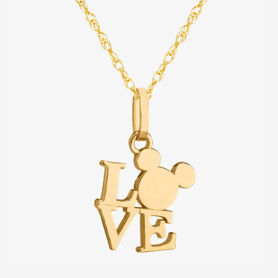 Disney Classics Girls 14K Gold Mickey Mouse Pendant Necklace