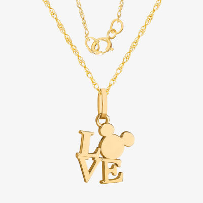 Disney Classics Girls 14K Gold Mickey Mouse Pendant Necklace