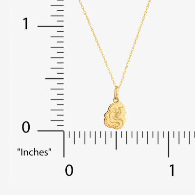 Girls 14K Gold Ariel Princess Pendant Necklace