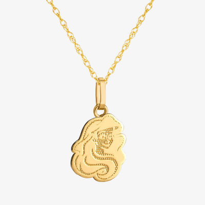 Girls 14K Gold Ariel Princess Pendant Necklace