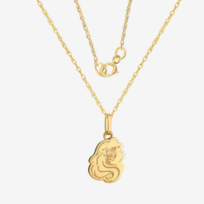 Girls 14K Gold Ariel Princess Pendant Necklace