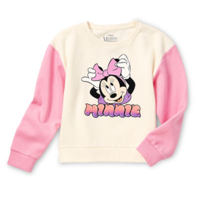 Little & Big Girls Crew Neck Long Sleeve Minnie Mouse Sweatshirt