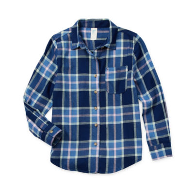 Thereabouts Little & Big Girls Long Sleeve Flannel Shirt