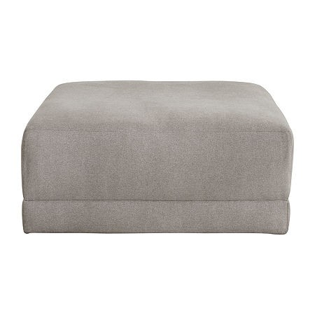 Signature Design By Ashley Katany Cushioned Upholstered Ottoman, One Size, Gray