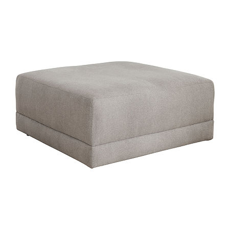 Signature Design By Ashley Katany Cushioned Upholstered Ottoman, One Size, Gray