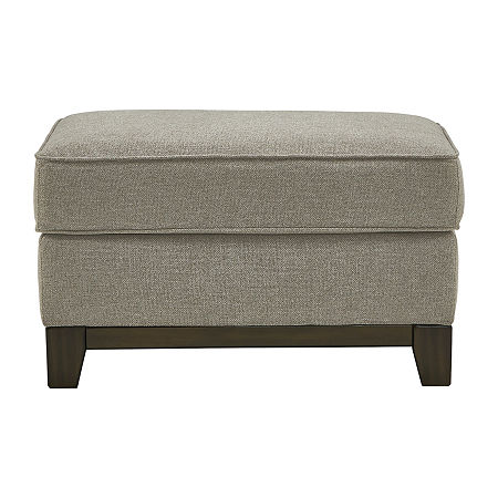 Signature Design By Ashley Kaywood Cushioned Upholstered Ottoman, One Size, Gray