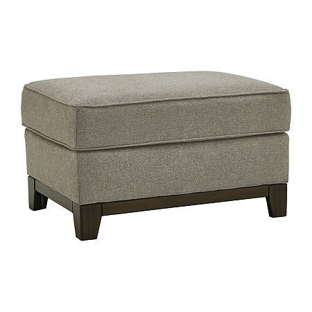 Signature Design By Ashley Kaywood Cushioned Upholstered Ottoman, One Size, Gray