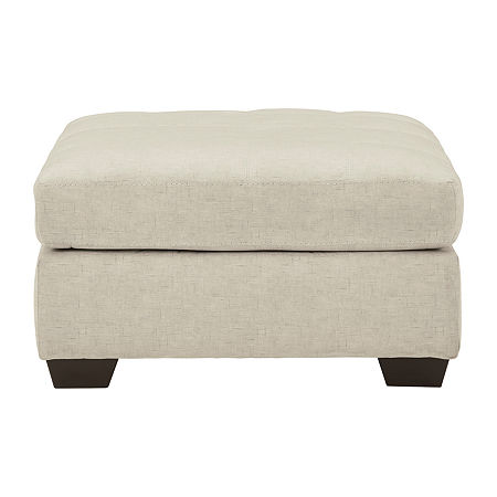 Signature Design By Ashley Falkirk Cushioned Upholstered Ottoman, One Size, Gray