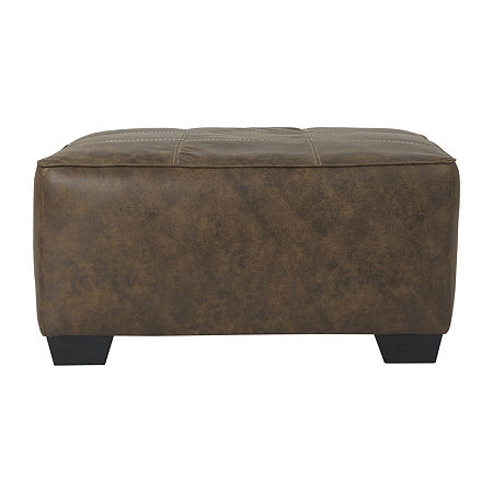 Signature Design By Ashley Abalone Cushioned Upholstered Ottoman, One Size, Brown