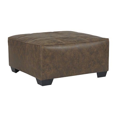 Signature Design By Ashley Abalone Cushioned Upholstered Ottoman, One Size, Brown