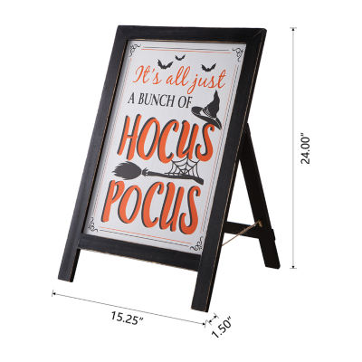 Glitzhome Halloween Wooden Standing Easel Indoor Porch Sign