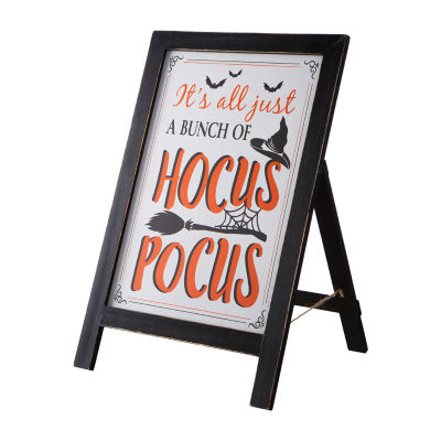 Glitzhome Halloween Wooden Standing Easel Indoor Porch Sign