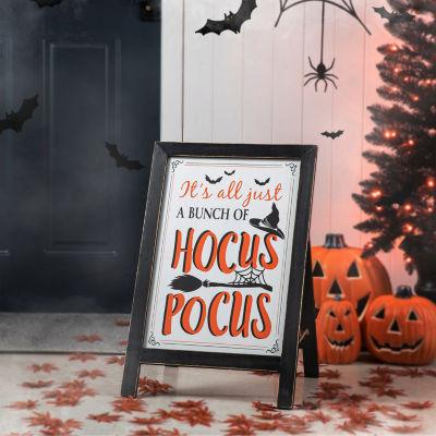 Glitzhome Halloween Wooden Standing Easel Indoor Porch Sign