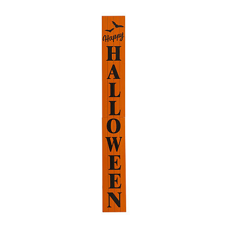 Glitzhome Wooden Happy Halloween Indoor Porch Sign, One Size, Orange