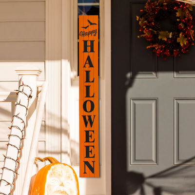 Glitzhome Wooden Happy Halloween Indoor Porch Sign