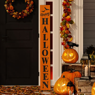 Glitzhome Wooden Happy Halloween Indoor Porch Sign