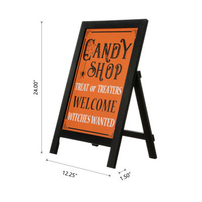 Glitzhome Wooden Standing Halloween Indoor Porch Sign