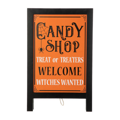 Glitzhome Wooden Standing Halloween Indoor Porch Sign