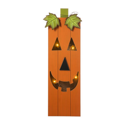 Glitzhome Lighted Pumpkin Decor Halloween Indoor Porch Sign