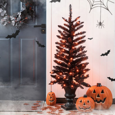 Glitzhome Lighted Black Pvc Tips Tree Halloween Indoor Porch Sign