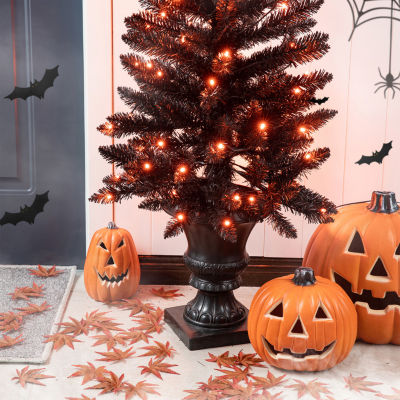 Glitzhome Lighted Black Pvc Tips Tree Halloween Indoor Porch Sign