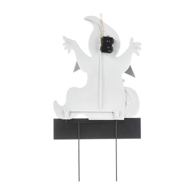 Glitzhome Lighted Halloween Metal Ghost Holiday Yard Art