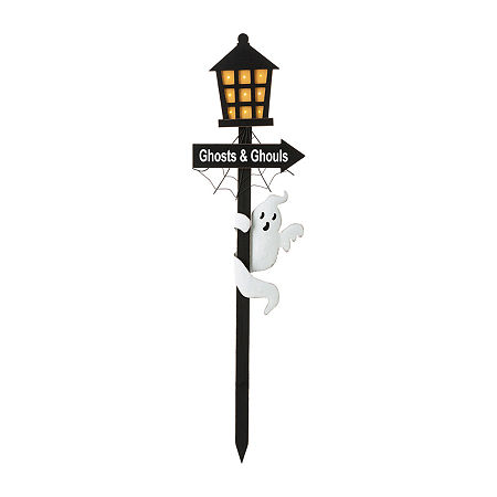 Glitzhome Lighted Halloween Wooden Holiday Yard Art, One Size, Black