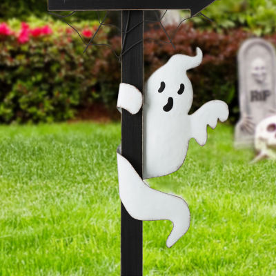 Glitzhome Lighted Halloween Wooden Holiday Yard Art