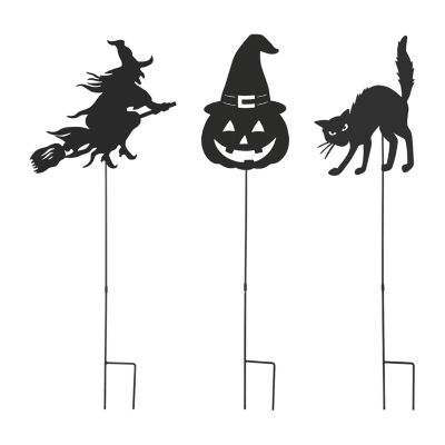 Glitzhome Set Of 3 Halloween Metal Holiday Yard Art