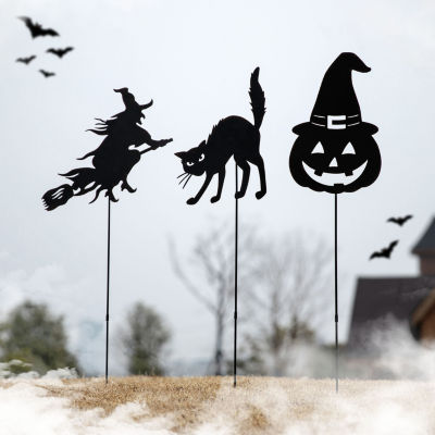 Glitzhome Set Of 3 Halloween Metal Holiday Yard Art