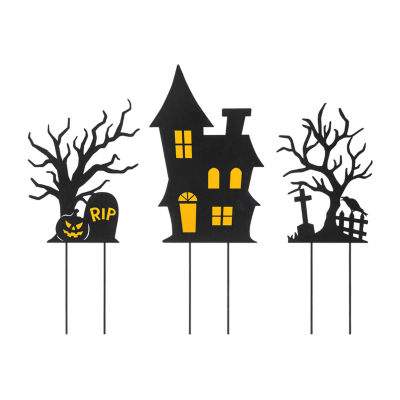 Glitzhome Set Of 3 Halloween Metal Holiday Yard Art