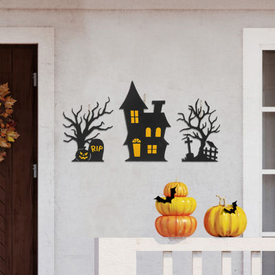 Glitzhome Set Of 3 Halloween Metal Holiday Yard Art