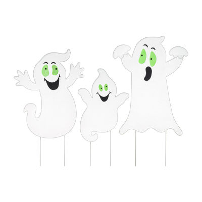 Glitzhome Set Of 3 Halloween Ghost Holiday Yard Art