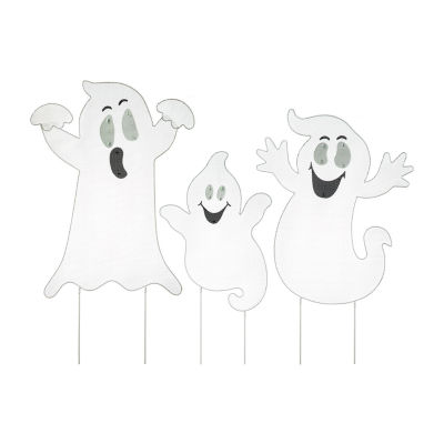 Glitzhome Set Of 3 Halloween Ghost Holiday Yard Art