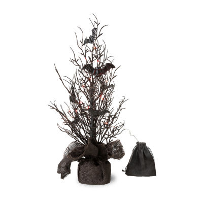 Glitzhome Halloween Lighted Bats Tree Tabletop Decor