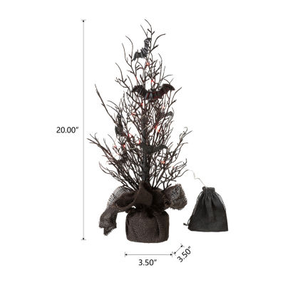 Glitzhome Halloween Lighted Bats Tree Tabletop Decor