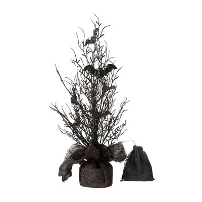 Glitzhome Halloween Lighted Bats Tree Tabletop Decor