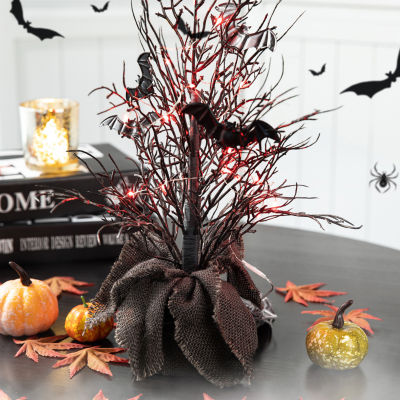 Glitzhome Halloween Lighted Bats Tree Tabletop Decor