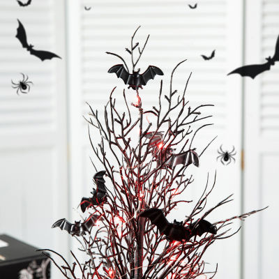 Glitzhome Halloween Lighted Bats Tree Tabletop Decor
