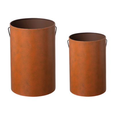 Glitzhome Set Of 2 Halloween Jack O Lantern Bucket Tabletop Decor