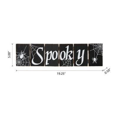 Glitzhome Halloween Wooden Hinged Sign Tabletop Decor