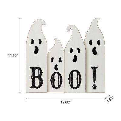 Glitzhome Wooden Ghost Halloween Tabletop Decor