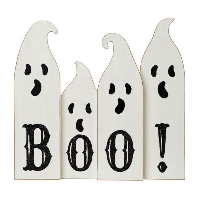 Glitzhome Wooden Ghost Halloween Tabletop Decor