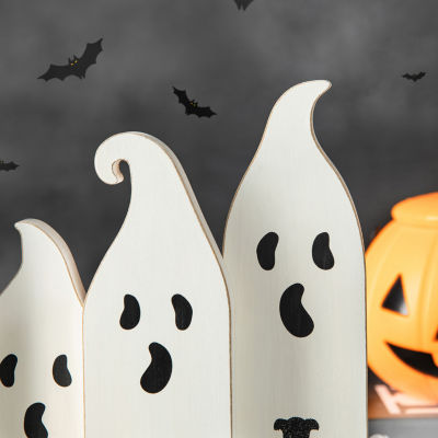 Glitzhome Wooden Ghost Halloween Tabletop Decor