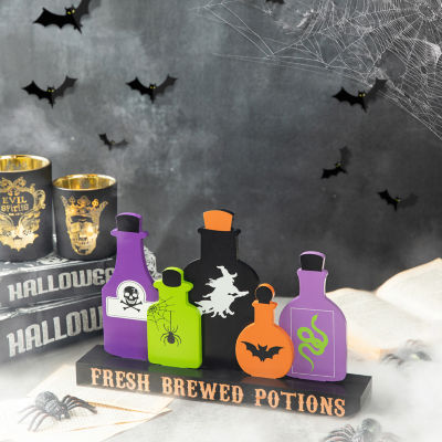 Glitzhome Poison Bottles Halloween Tabletop Decor