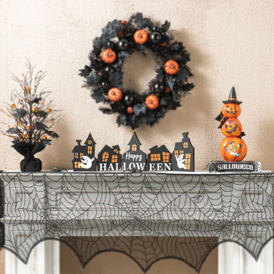 Glitzhome Haunted House Halloween Tabletop Decor